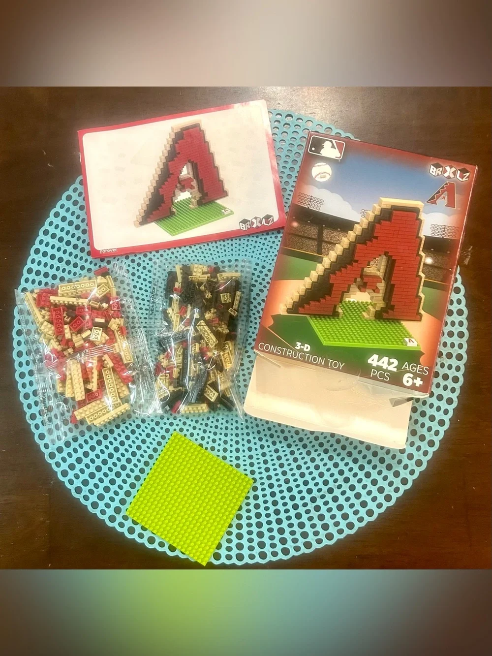 FOCO BRXLZ MLB Arizona Diamondbacks Baseball A Logo  3-D Construction Toy